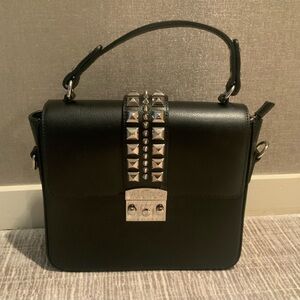 Valentino Black Satchel with Silver Studs